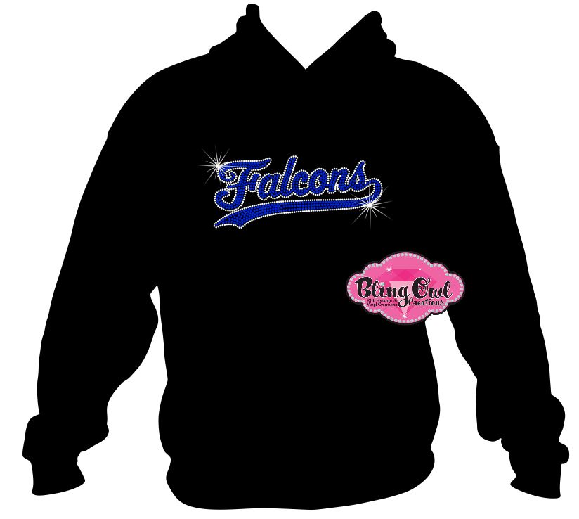 falcons_school_logo_school spirit wear _rhinestone_sparkle_bling