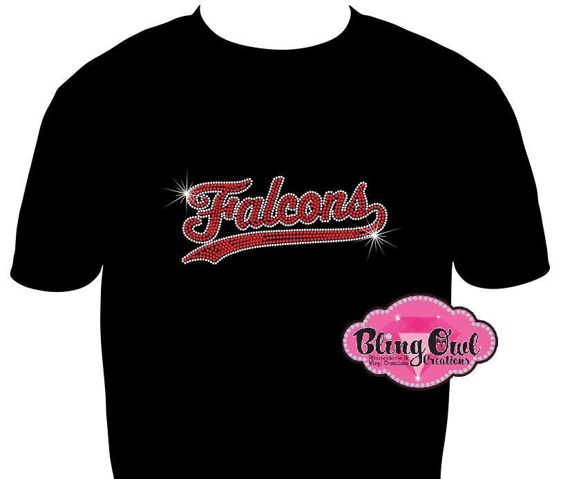 falcons_school_logo_school spirit wear _rhinestone_sparkle_bling