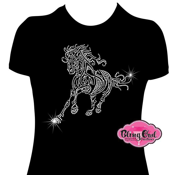 fancy horse country horse lover shirt bling rhinestones sparkle bling