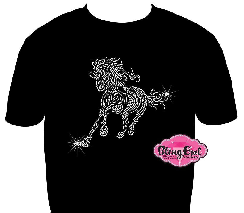 fancy horse country horse lover shirt bling rhinestones sparkle bling