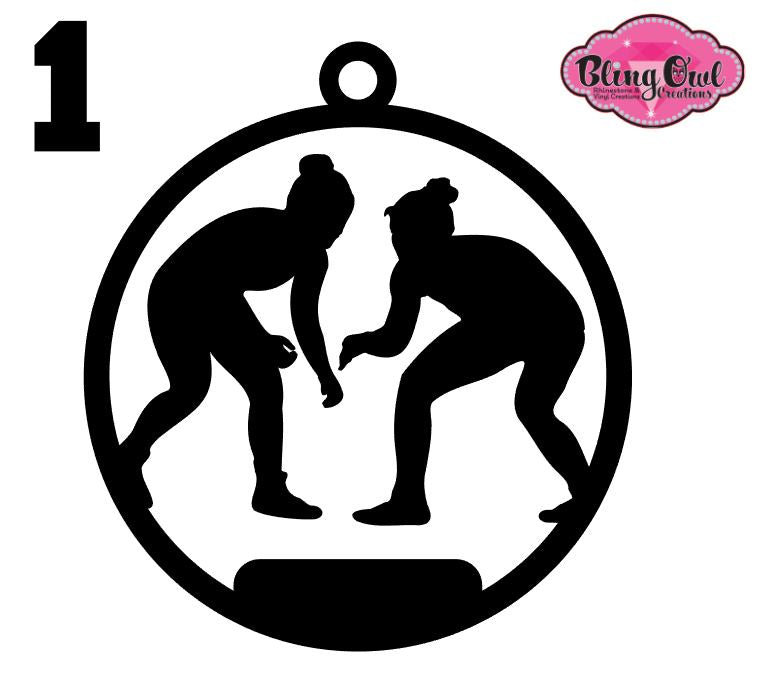 Wrestling Girl Ornament