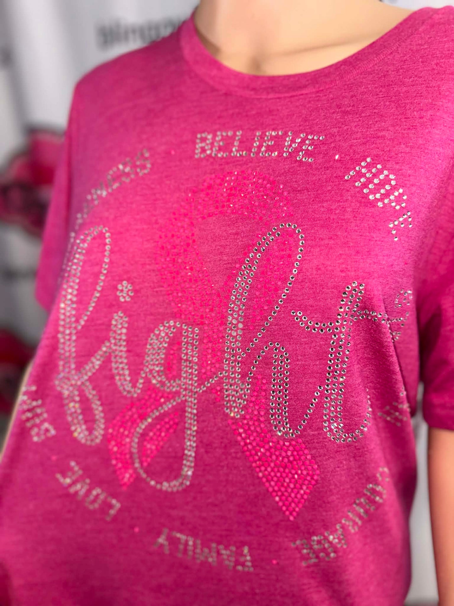 Fight Breast Cancer Ribbon Unisex Tshirt (Sample)
