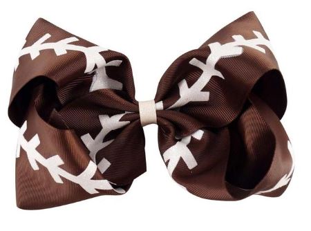Football Glitter Fabric Bow