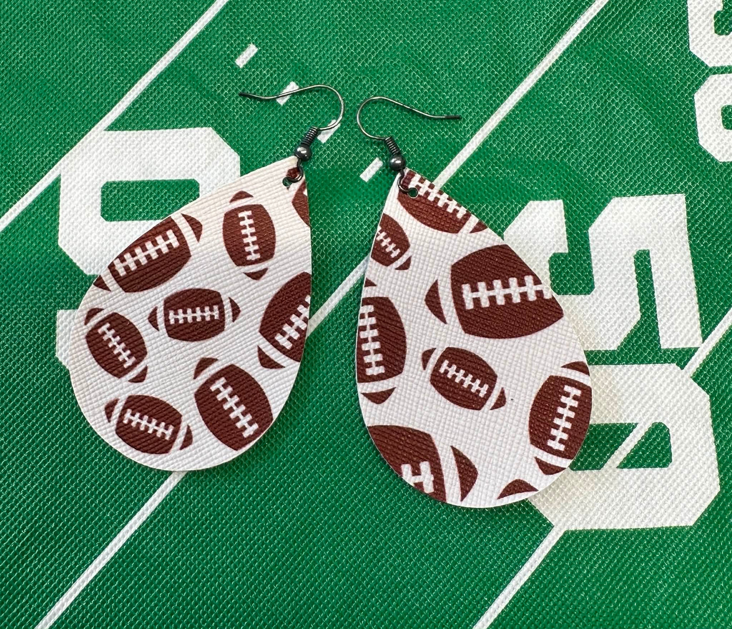 Teardrop Earrings Pleather - Football