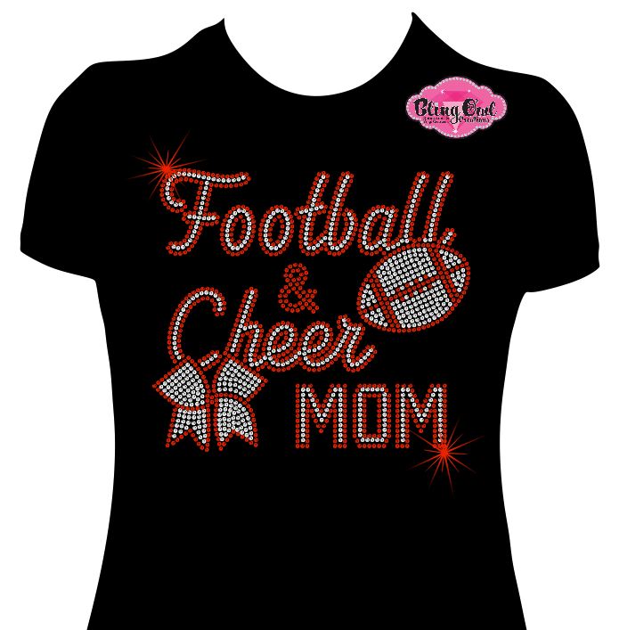 Football Cheer Mom (Rhinestone Design)