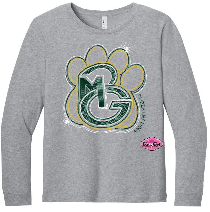 GBM Cheerleading Paw Rhinestone Adult T-Shirt