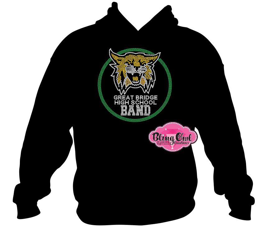 Marching Wildcats Circle Logo GB (Rhinestone Design)