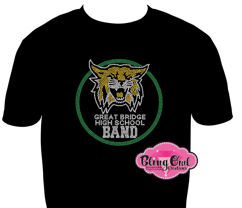 Marching Wildcats Circle Logo GB (Rhinestone Design)