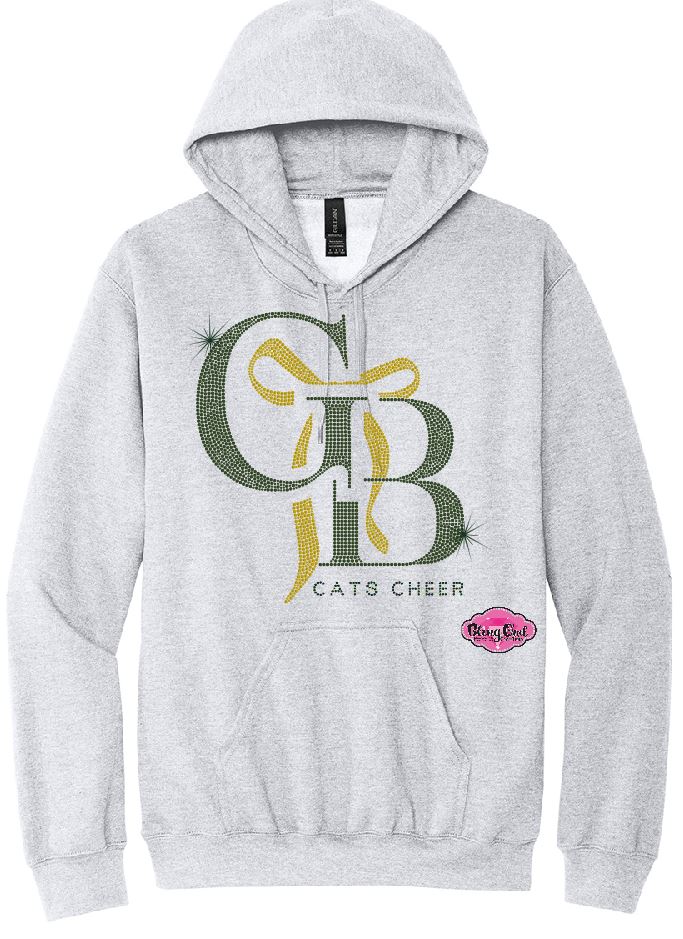 GB Cheer Bow Rhinestone Hoodie Adult Unisex