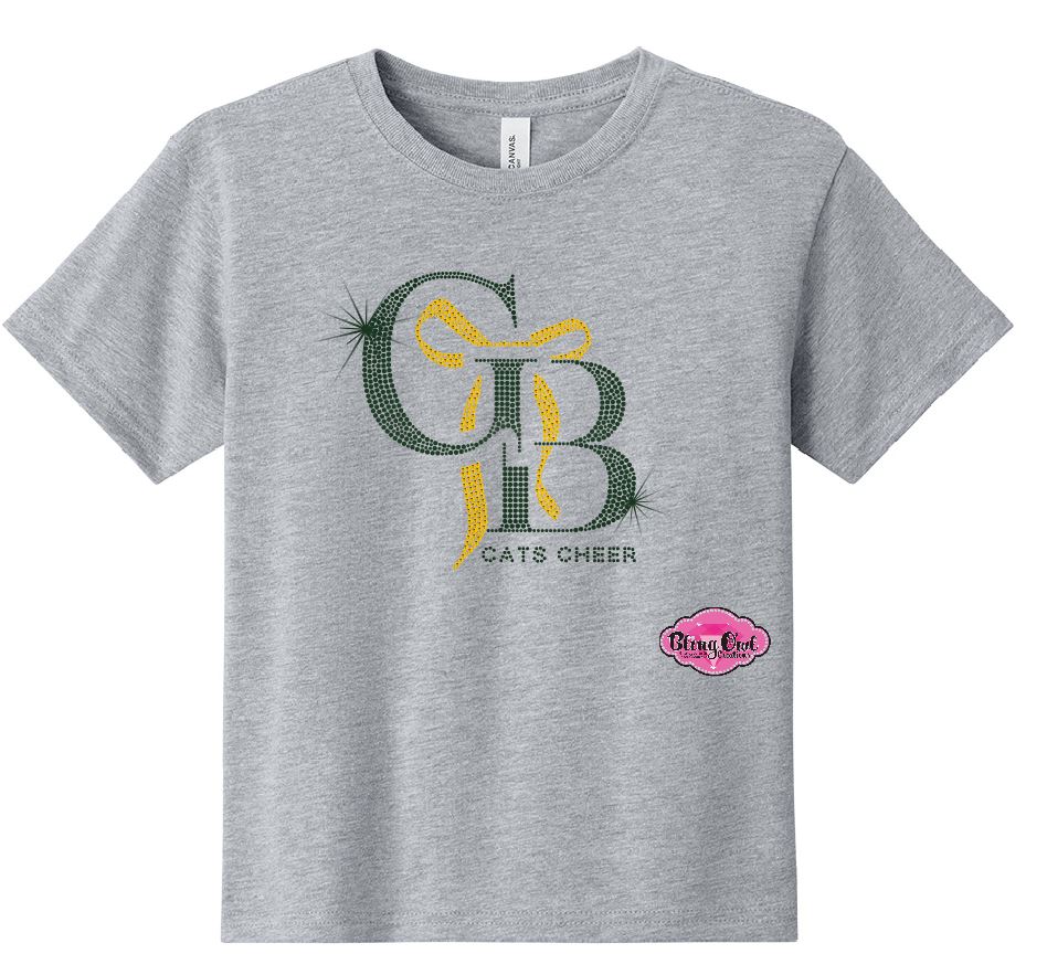 GB Cheer Bow Rhinestone Youth T-Shirt