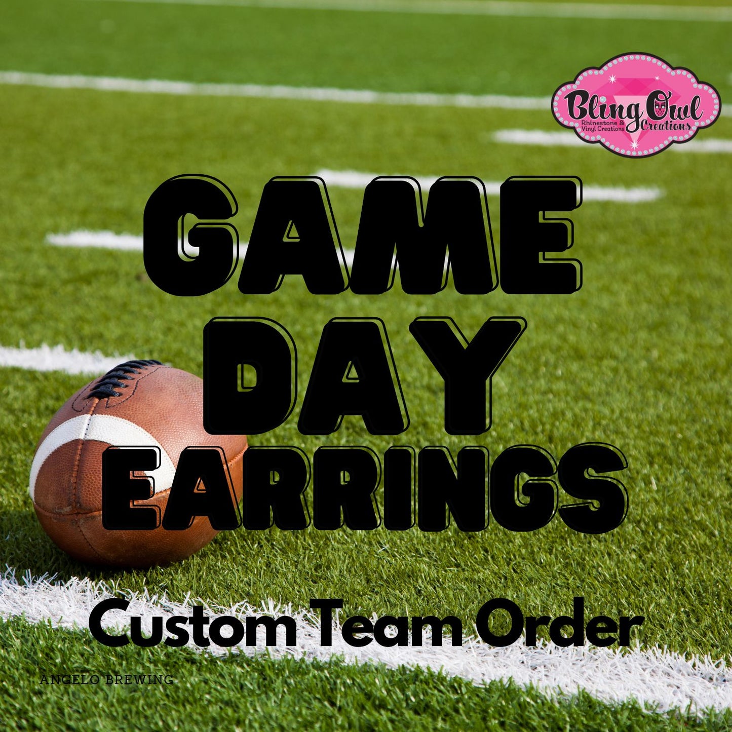 Sports Mom Game Day Team acrylic earrings pom pom toppers mascot school spirit wear