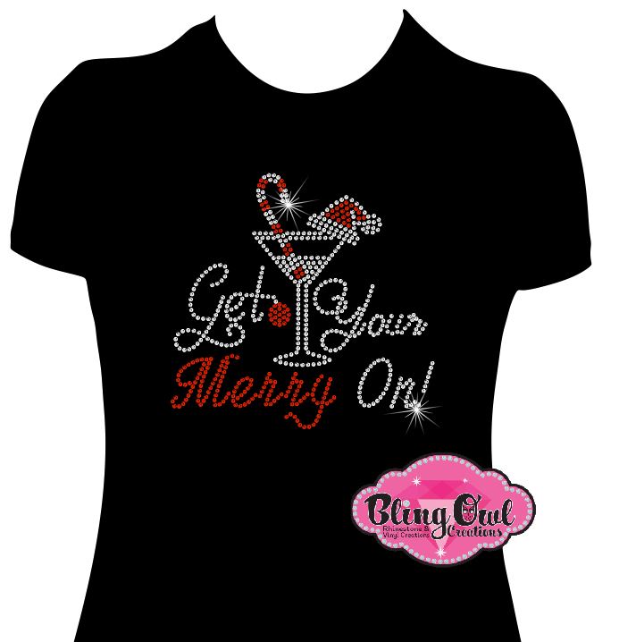 Get your Merry on Martini (Rhinestones)