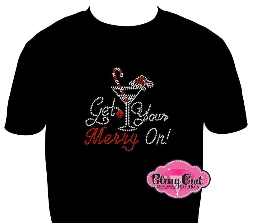 Get your Merry on Martini (Rhinestones)