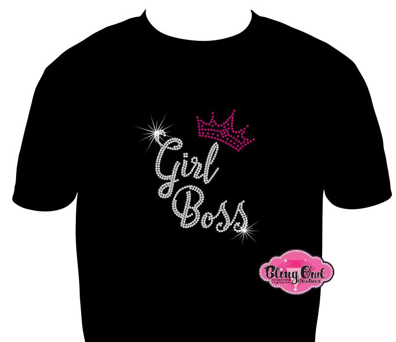 girl boss queen_crown pageant_shirt_contestants rhinestones sparkle bling