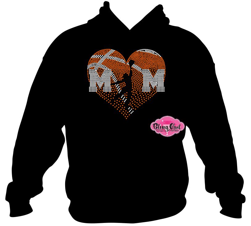 basketball_mom spirit_wear black shirt rhinestones sparkle bling