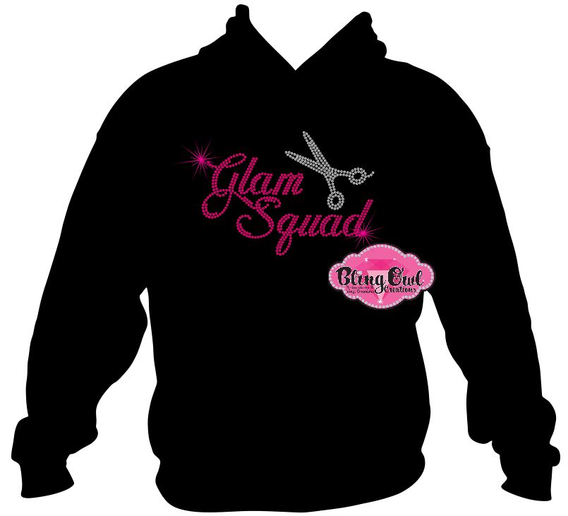 Glam Squad Hairstylist sparkle bling potential clients networking events business tshirt