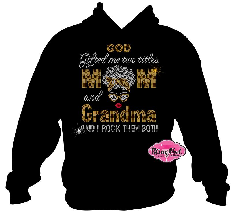 god gifted grandma mom lady shirt black women cultural african american rhinestones sparkle bling