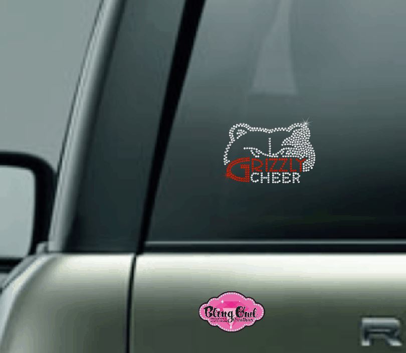 Cheer Grizzly Bling Decal