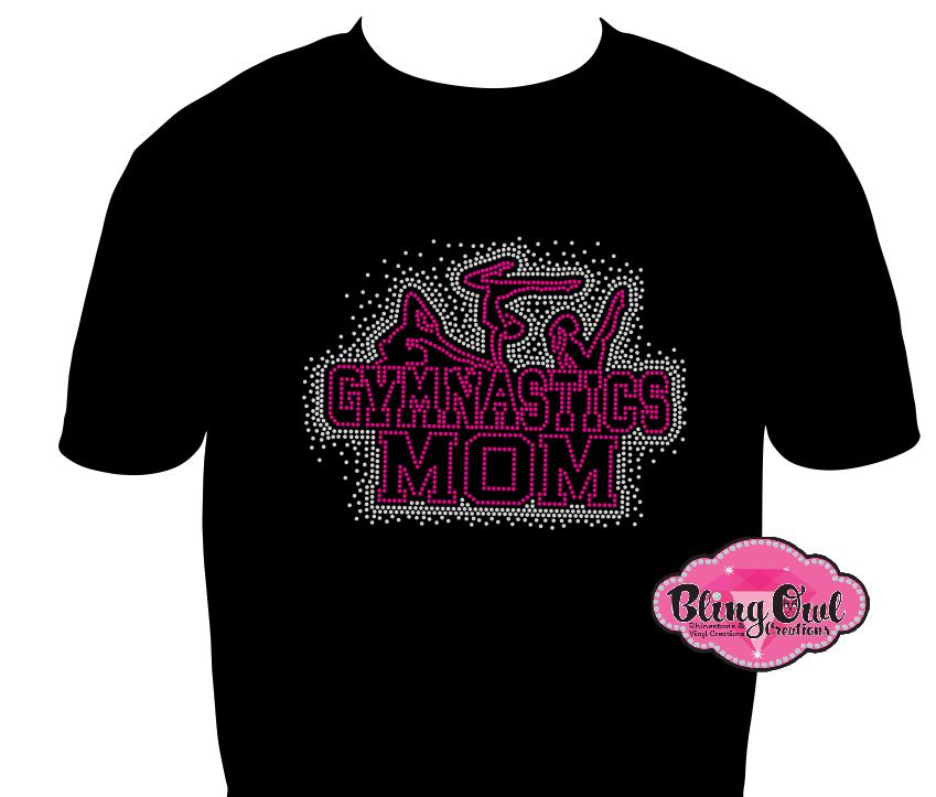 gymnastics_mom design shirt glam_vibes_outfit rhinestones sparkle bling