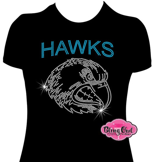 hickory hawks mascot spirit_wear rhinestones sparkle bling
