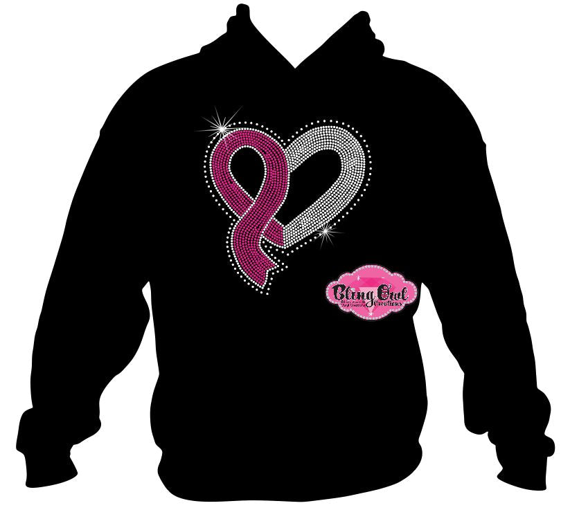 Heart Cancer Ribbon (Rhinestone Design)