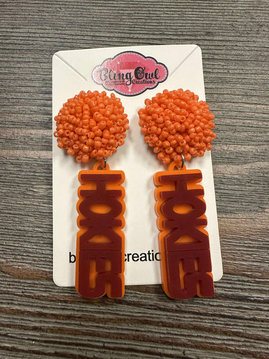 VT Hokies Acrylic Earrings- 2 Layer