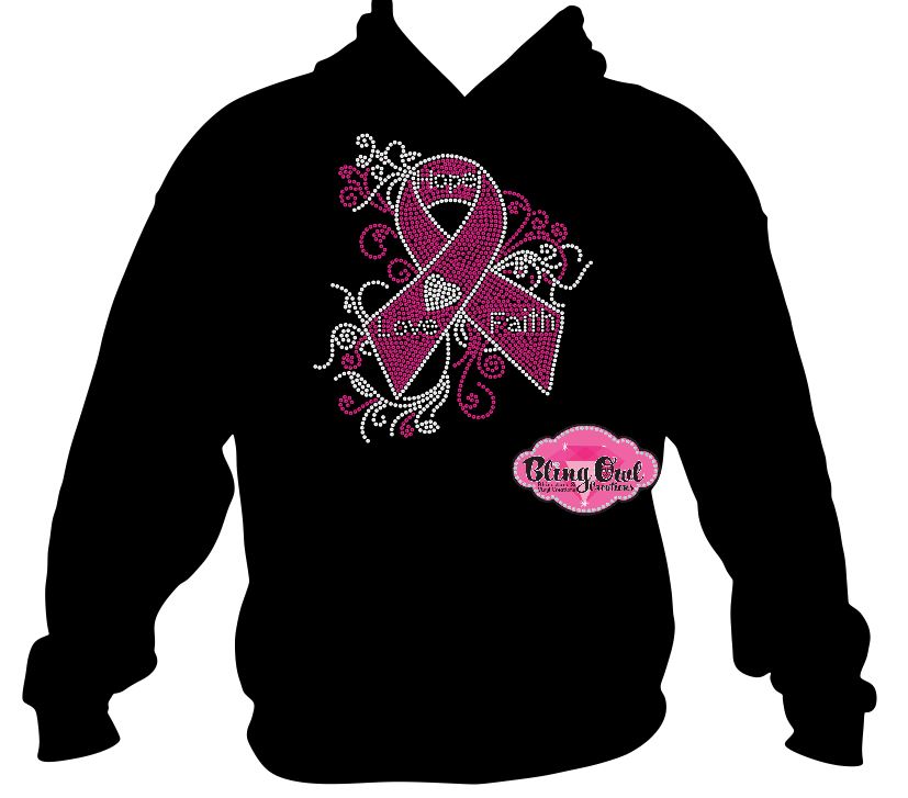 Faith Hope Love Ribbon (Rhinestone Design)