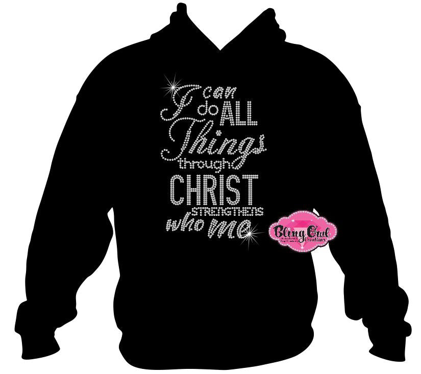 I can do all things through Christ  bible verse faith shirt christian clothing tshirt faith based rhinestones sparkle bling