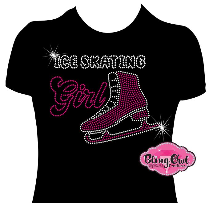 Ice Skating Girl figure skater rhinestones sparkle spirit rink