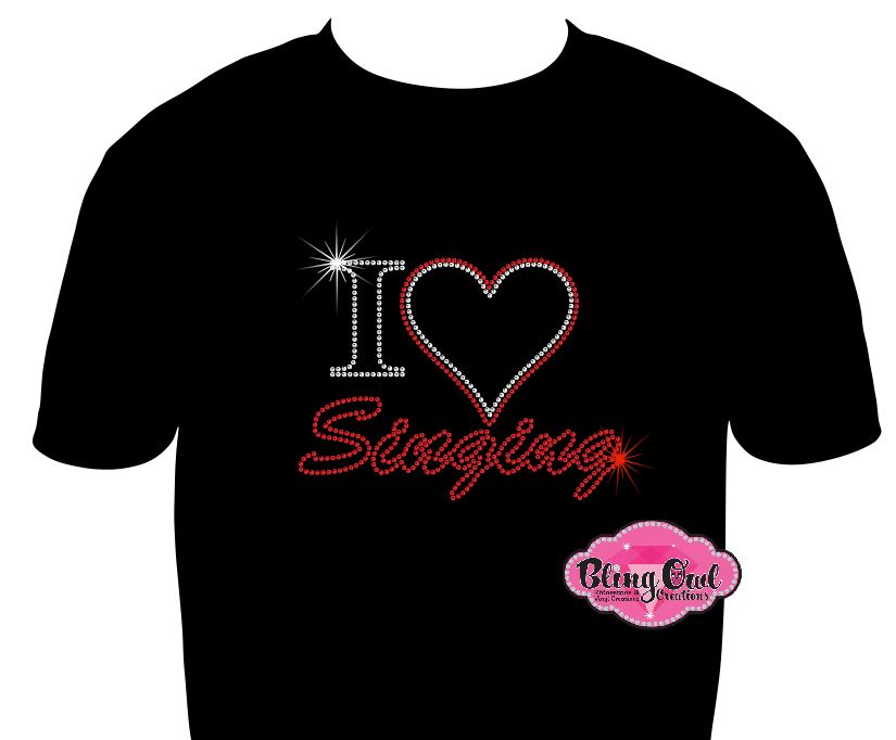 I heart Singing (Rhinestone Design)