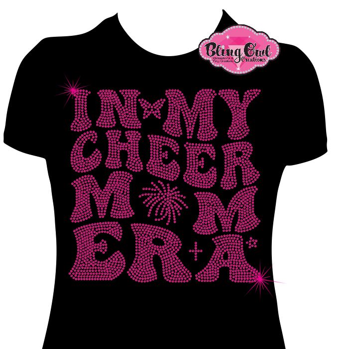 cheer_mom pom_pom design shirt rhinestones sparkle bling