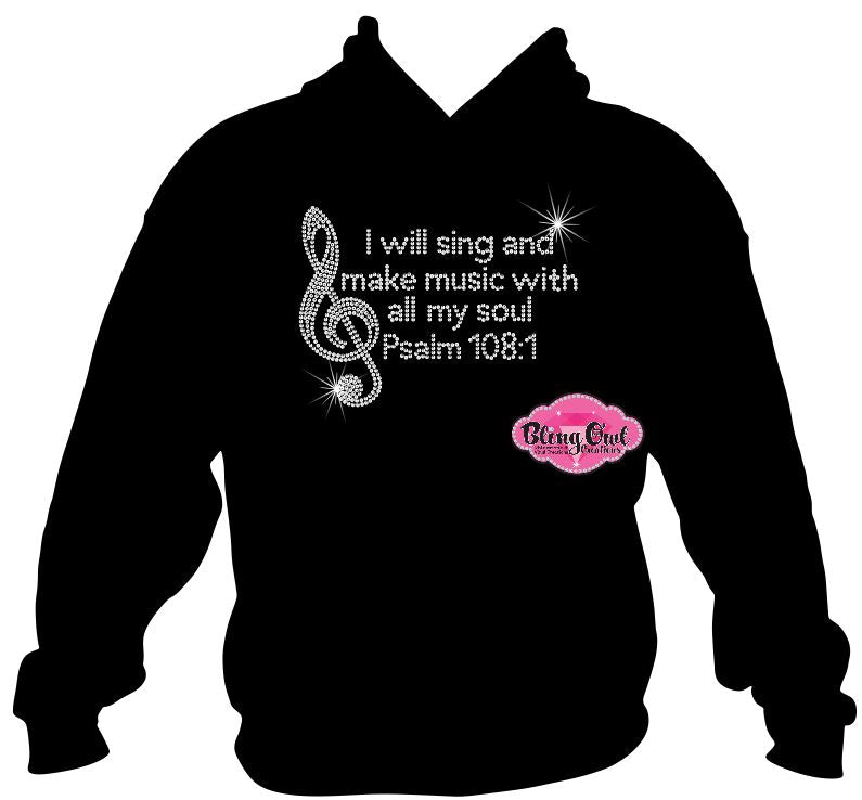 singing for the soul music notes chorus rhinestone bling sparkle bedazzled