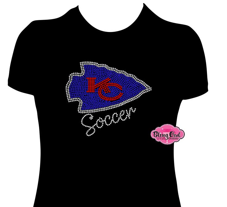 kempsville_highschool_chiefs_arrow logo soccer moms rhinestones sparkles bling