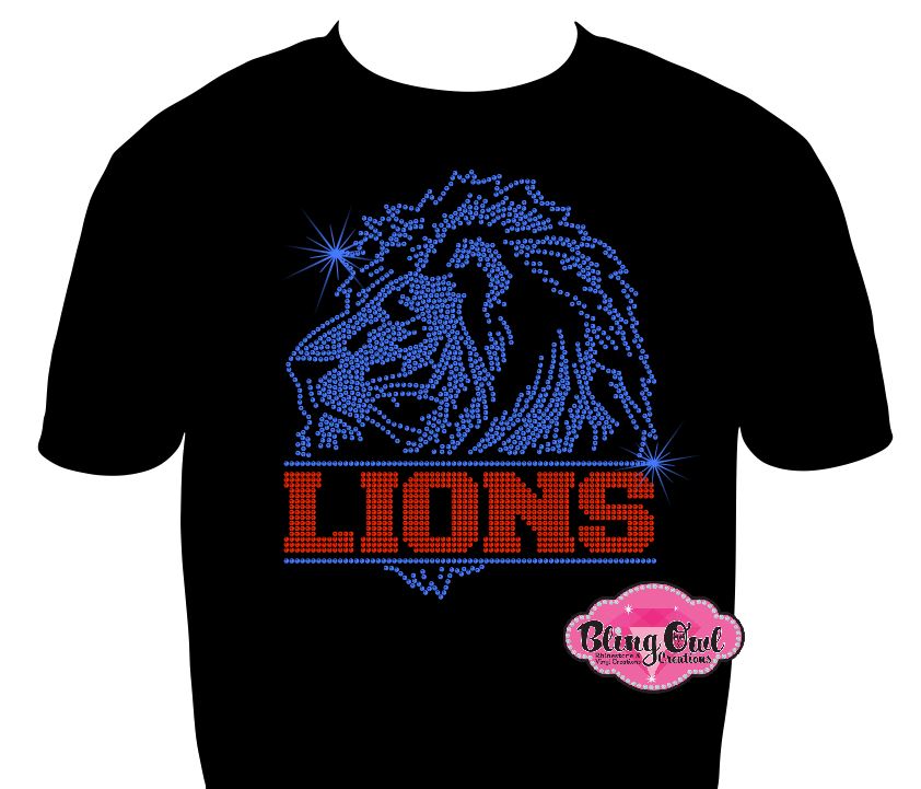 lions_school_spirit_wear school_spirit_logo school_spirit_mascot school_spirit_colors custom rhinestones sparkle bling