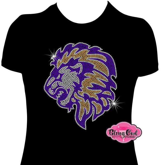 lions_school_spirit_wear school_spirit_logo school_spirit_mascot school_spirit_colors custom rhinestones sparkle bling