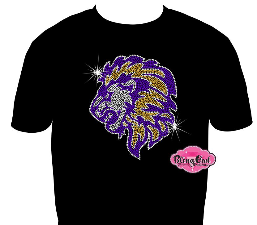 lions_school_spirit_wear school_spirit_logo school_spirit_mascot school_spirit_colors custom rhinestones sparkle bling