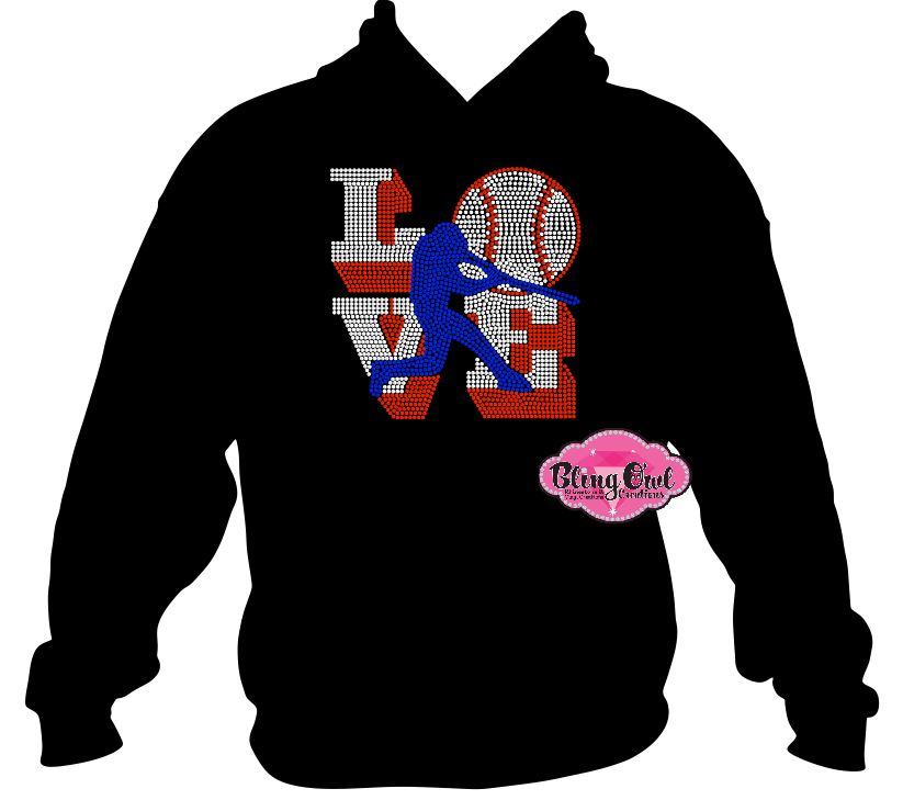 baseball spirit_wear love_player gray fitted shirt rhinestone sparkle bling