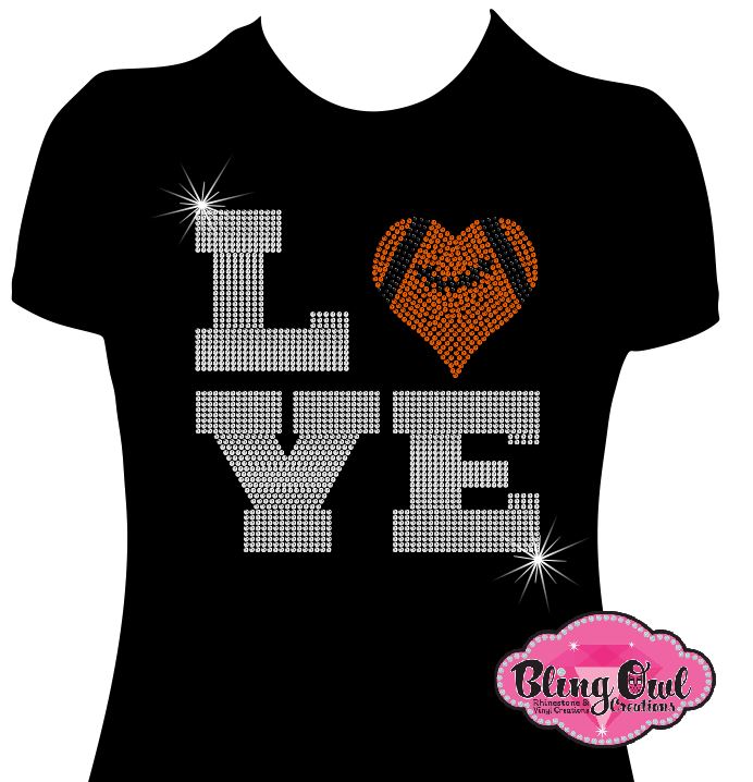 football love spirit_wear fitted shirt rhinestones sparkle bling