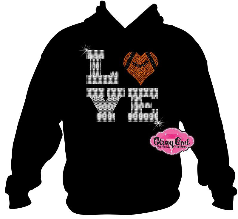football love spirit_wear fitted sweatshirt rhinestones sparkle bling
