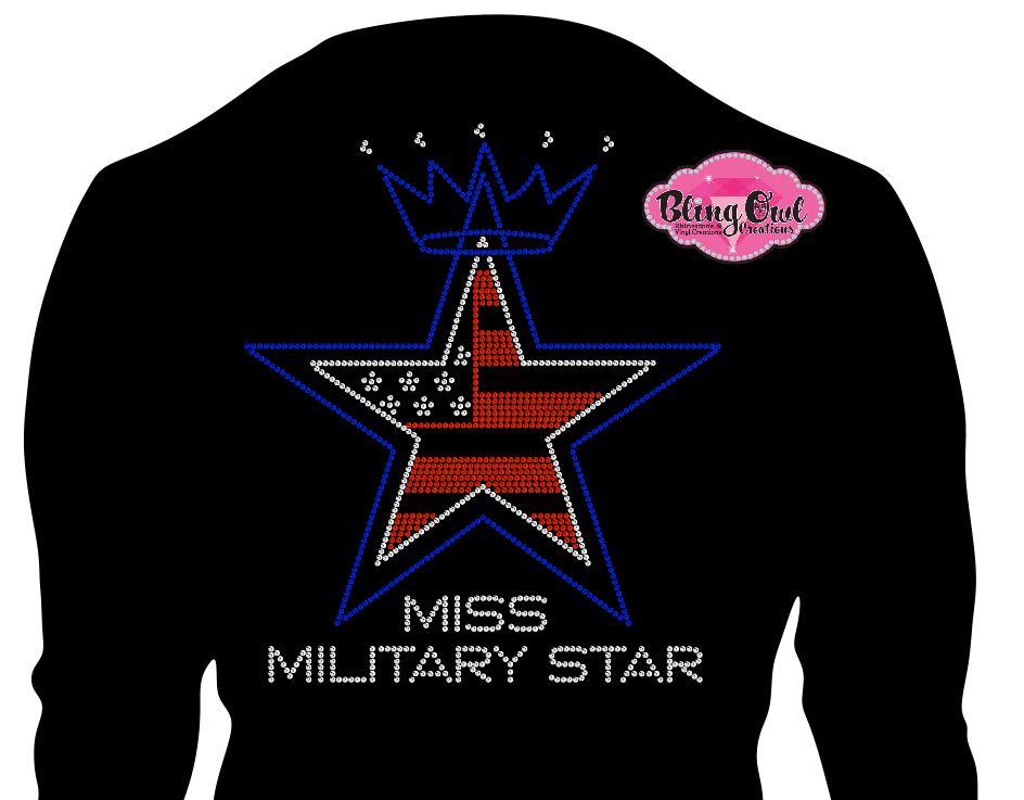 custom_pageant_titleholder_shirts_pageant pageant_life pageant_season _pageant_glam_bling shirt pageant_winner pageant_season_tees wear_your_crown shirt rhinestones sparkle bling miss military star