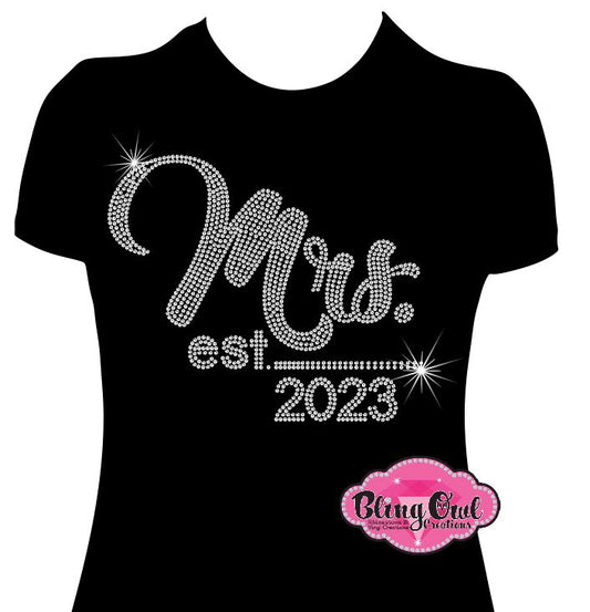 Mrs est 1 (Rhinestone TRANSFER ONLY)