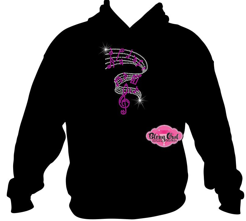 music notes chorus rhinestone bling sparkle bedazzled