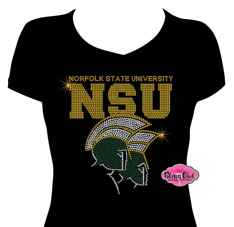 NSU Norfolk State Spartans Block logo Vneck Tshirt