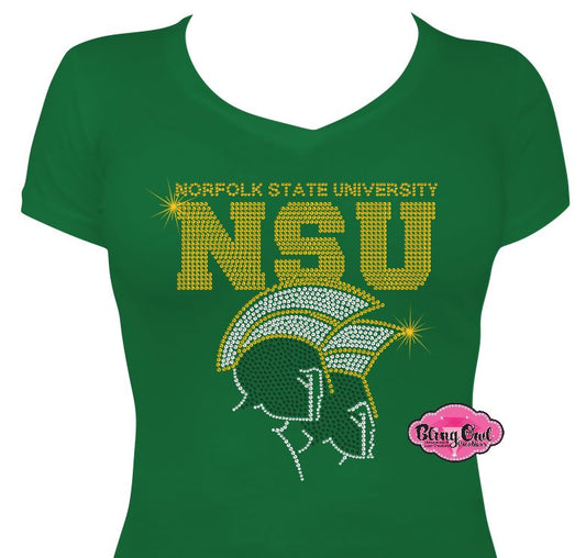 NSU Norfolk State Spartans Block logo Vneck Fitted Tshirt