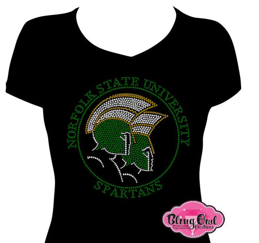 NSU Norfolk State Spartans Circle Logo VNeck Fitted Shirt