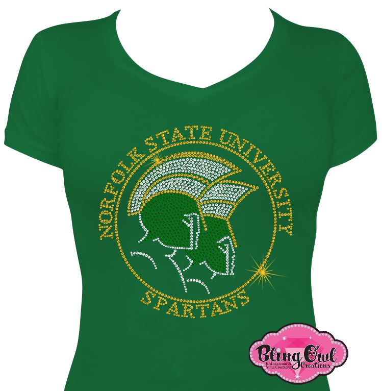 NSU Norfolk State Spartans Circle Logo VNeck Fitted Shirt