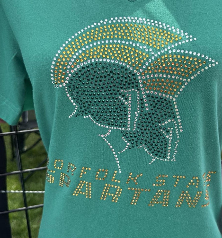 NSU Spartans Vneck Bling large logo T-Shirt