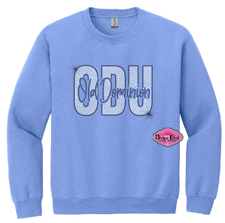 ODU Knockout Bling Hudson Blue Crewneck Unisex
