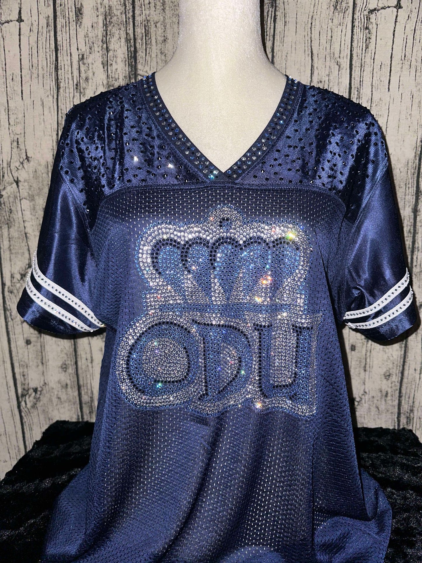 ODU Football Bling Jersey Womens Fitted