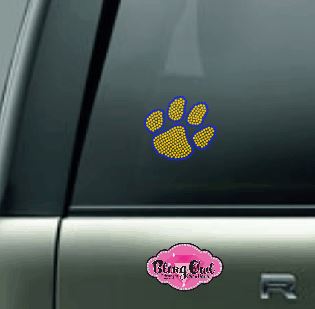 Oscar Smith Tigers Paw Print Bling Decal - Rhinestones only